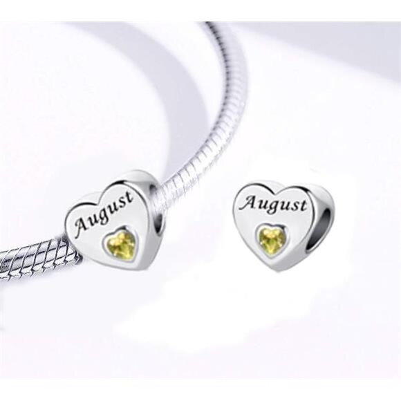 Birthstone Charm Bracelet Necklace November Topaz Crystal Heart Jewelry Gift - Picture 6 of 8